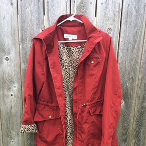 Liz Claiborne red rain jacket